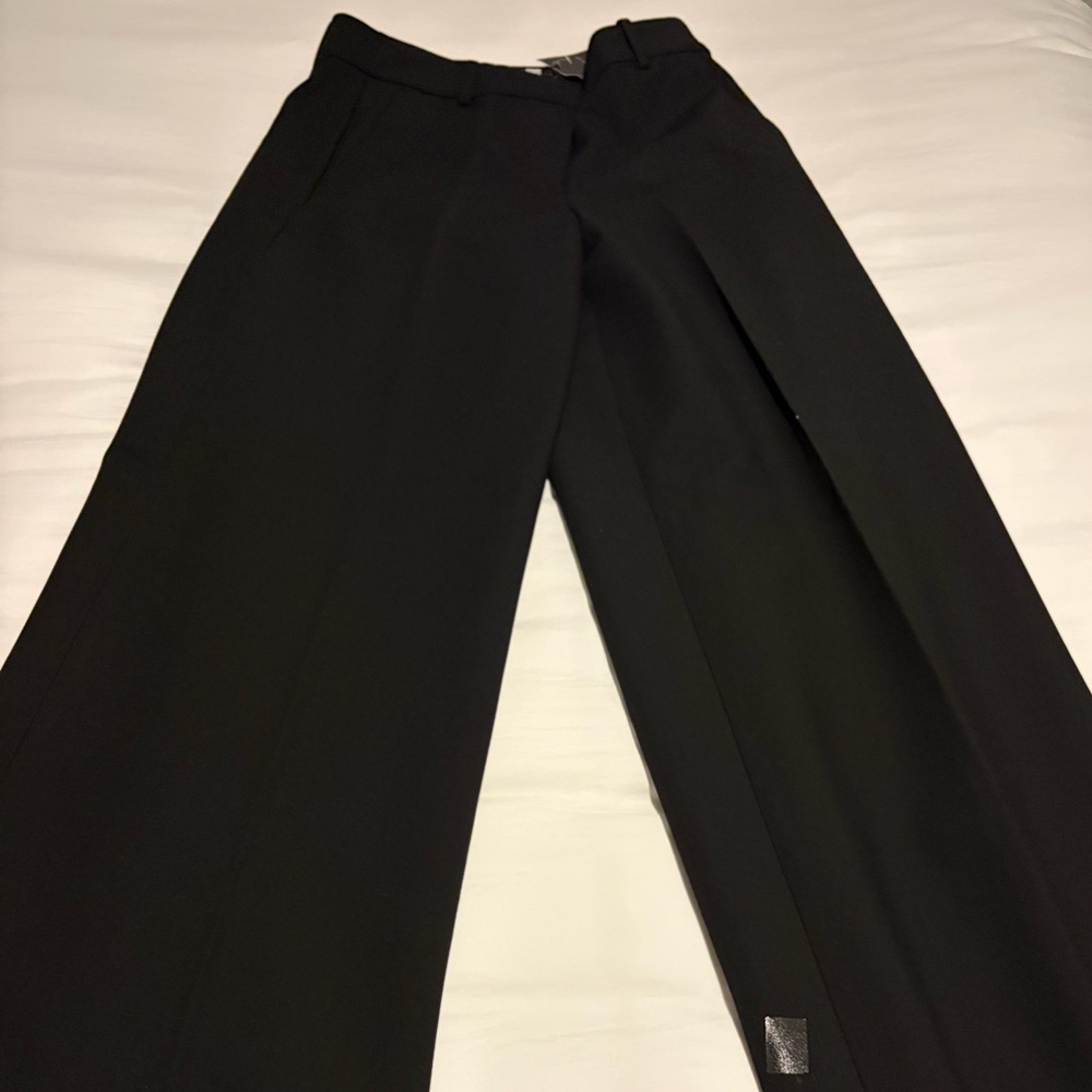 J. Crew Black Wide-Leg Trousers
